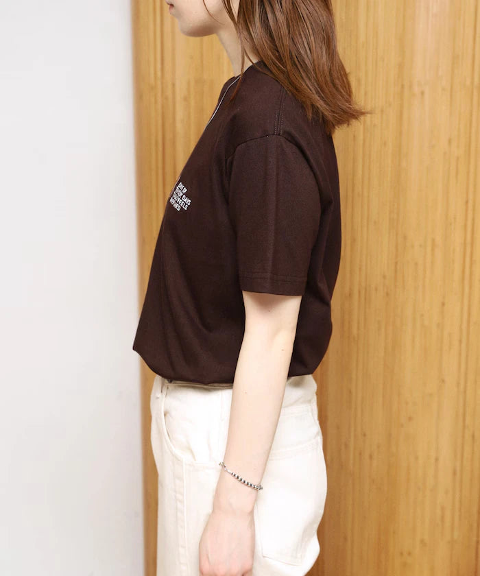Organic Cotton One Point Animal Embroidery T-Shirt