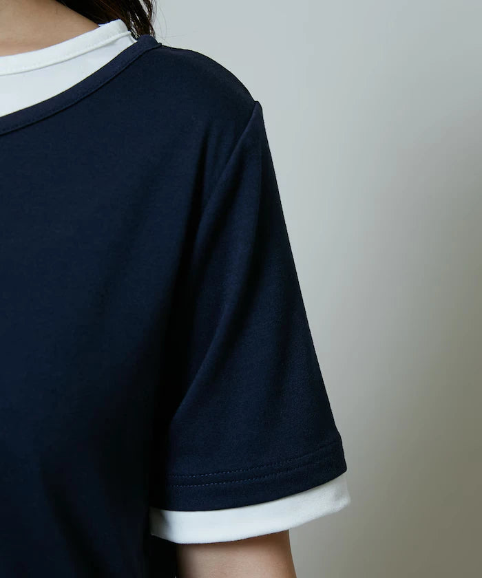 Layered Color Scheme Henley Neck T-Shirt Limited Edition