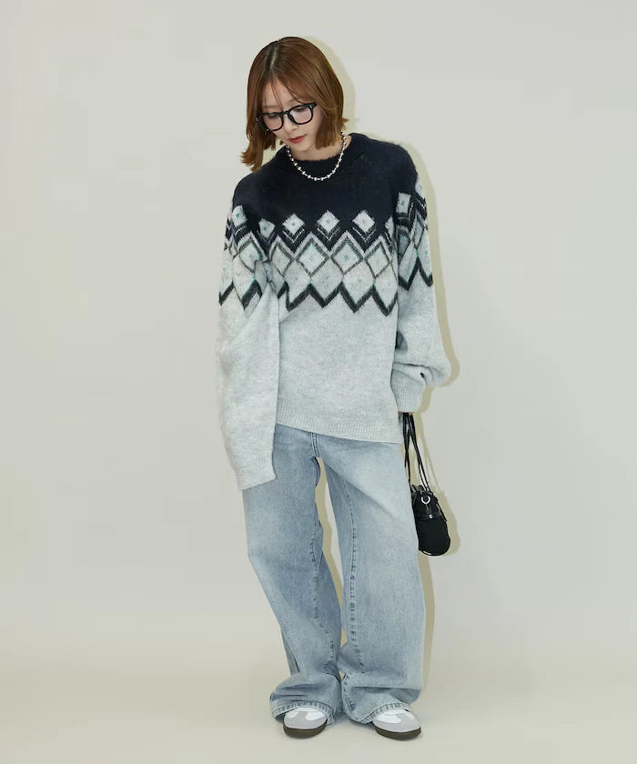 Jacquard Mohair Touch Knit Pullover Limited Edition