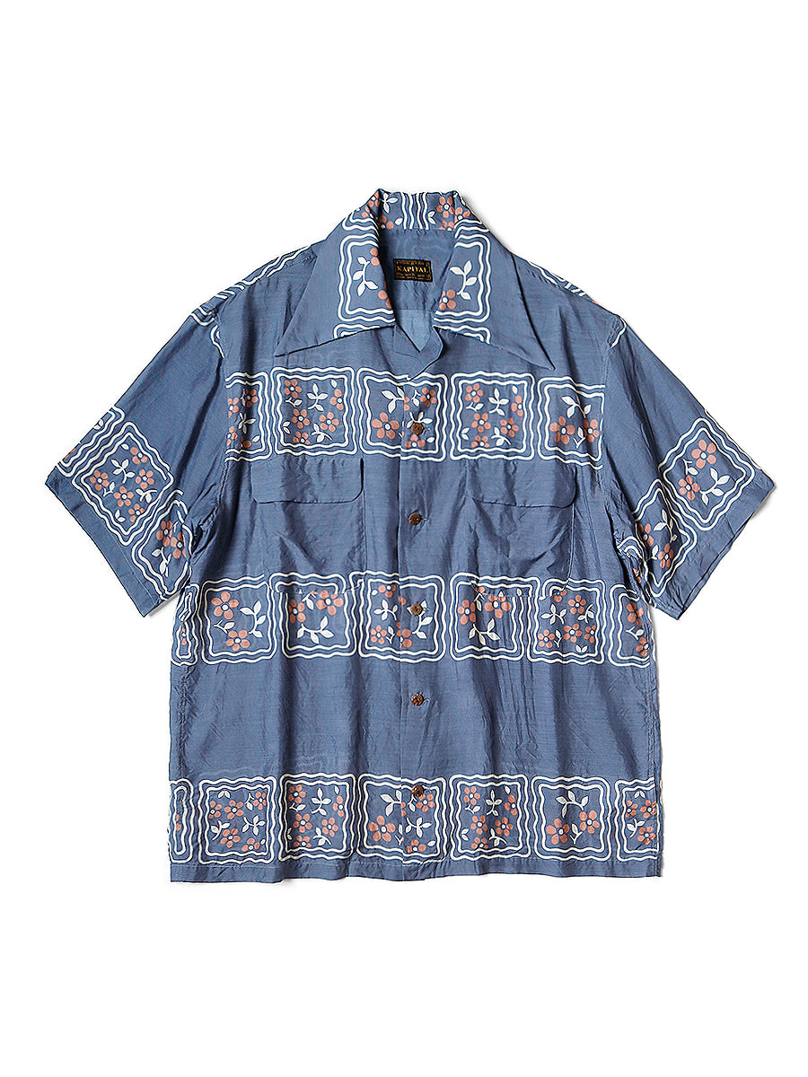 Silk Rayon COOKIE Pattern Langle Color Aloha Shirt