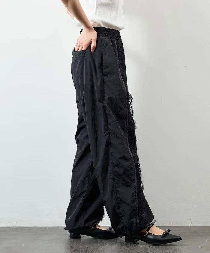 Nylon Lace Easy Wide Pants
