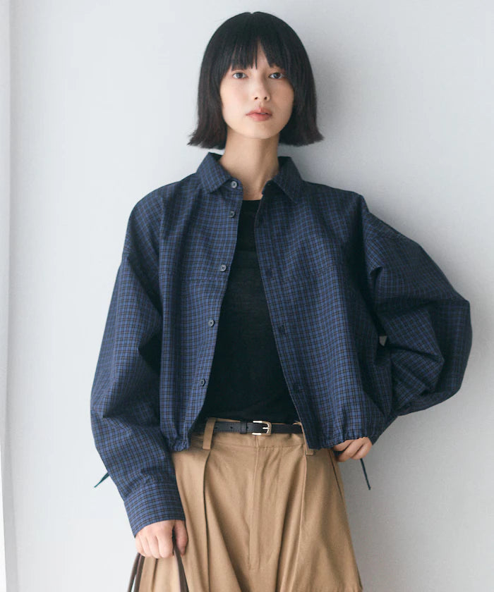 Hem Code Switch Short Length Long Sleeve Shirt