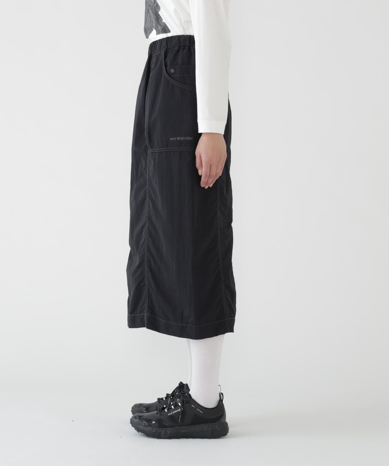 crinkled nylon skirt (W)