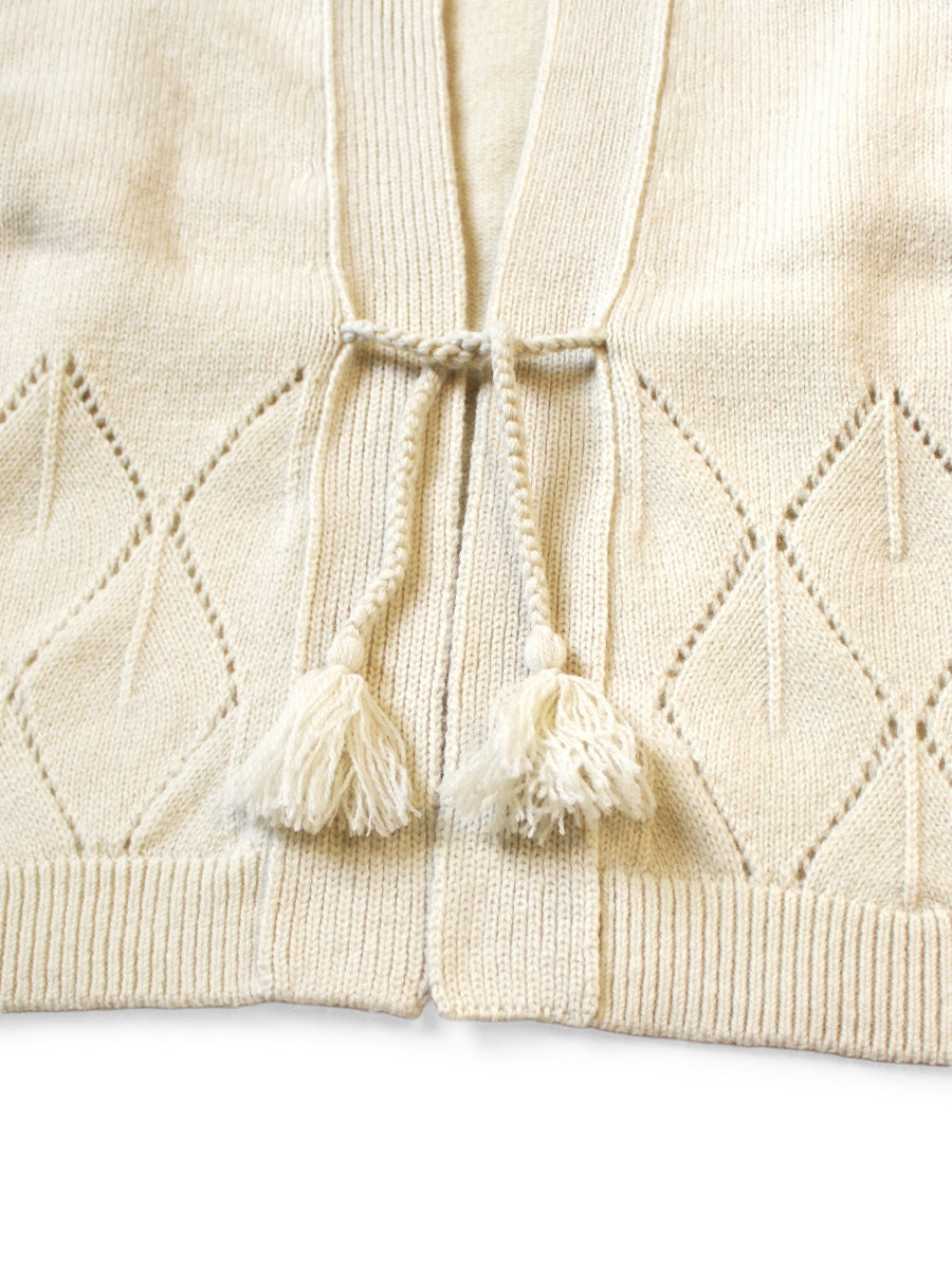 5G Wool Argyle Pattern Cardigan