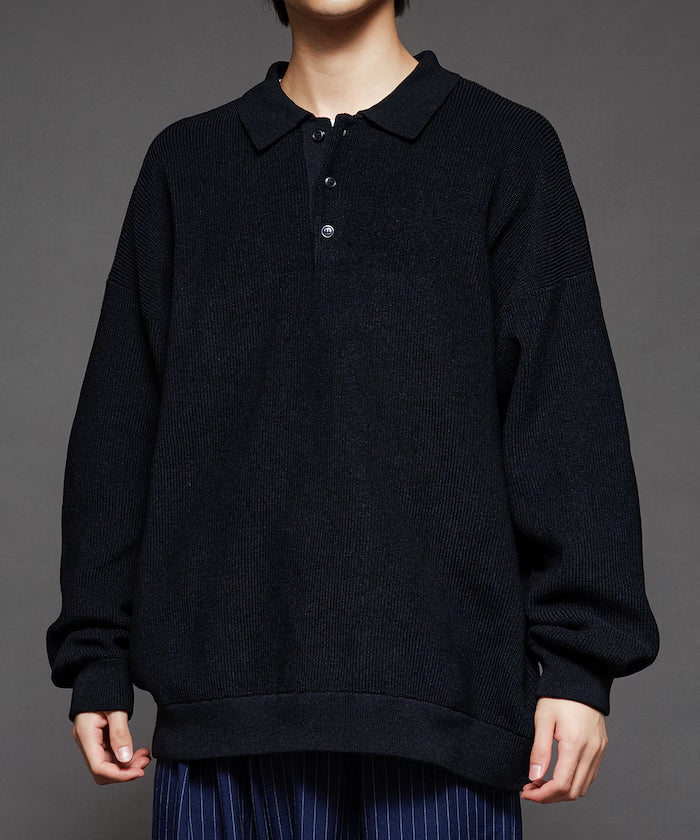 Relaxed Fit Cable Knit Polo Color Knit [Limited Release]