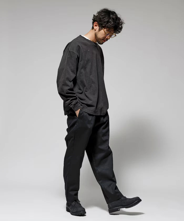 Wide Silhouette Drawstring Chino Pants / Tapered Silhouette Easy Chino Pants