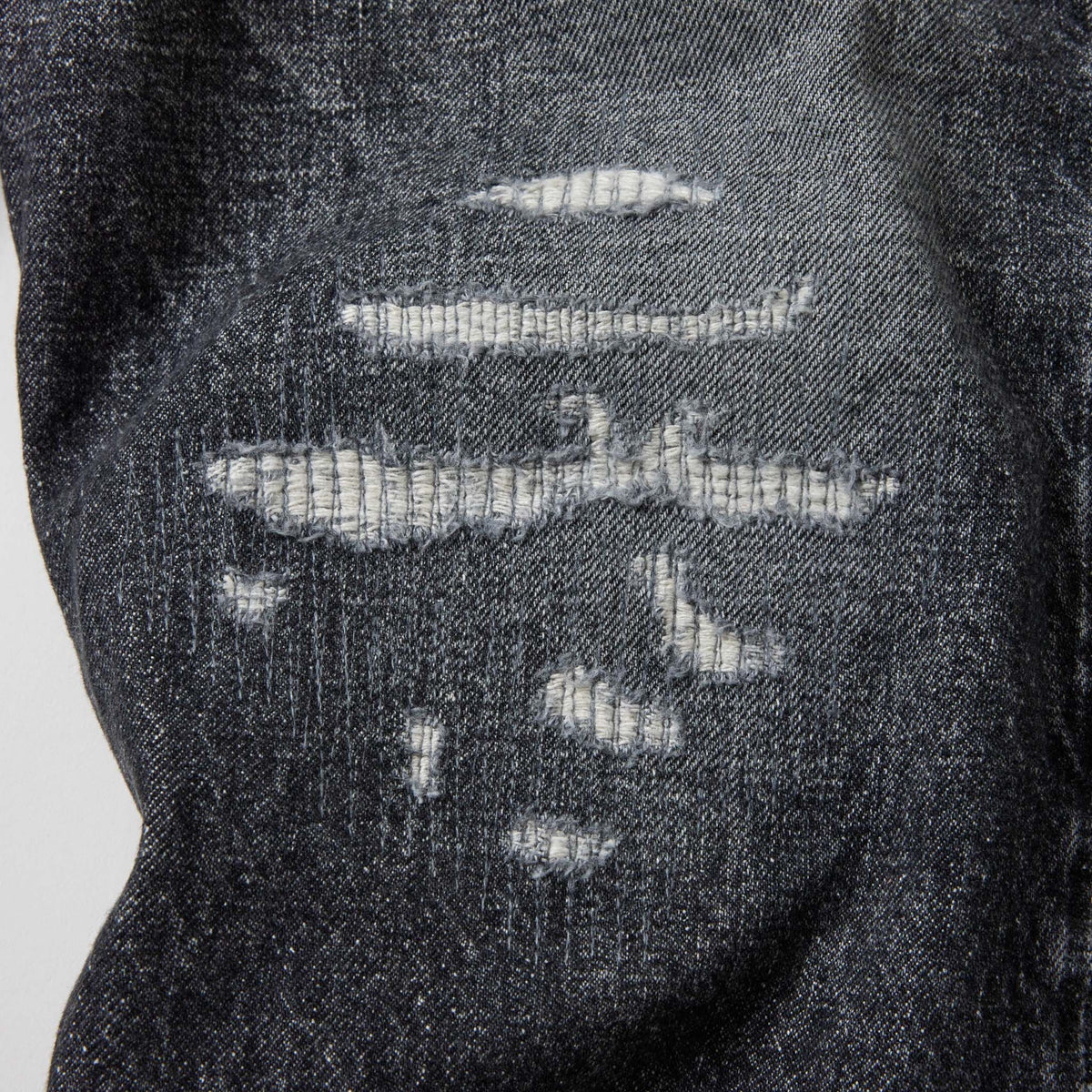 Recycled Waste Suvin Cotton Yarn 14oz. Denim 5Pocket Straight Pants Vintage Washed (Zipper Fly)