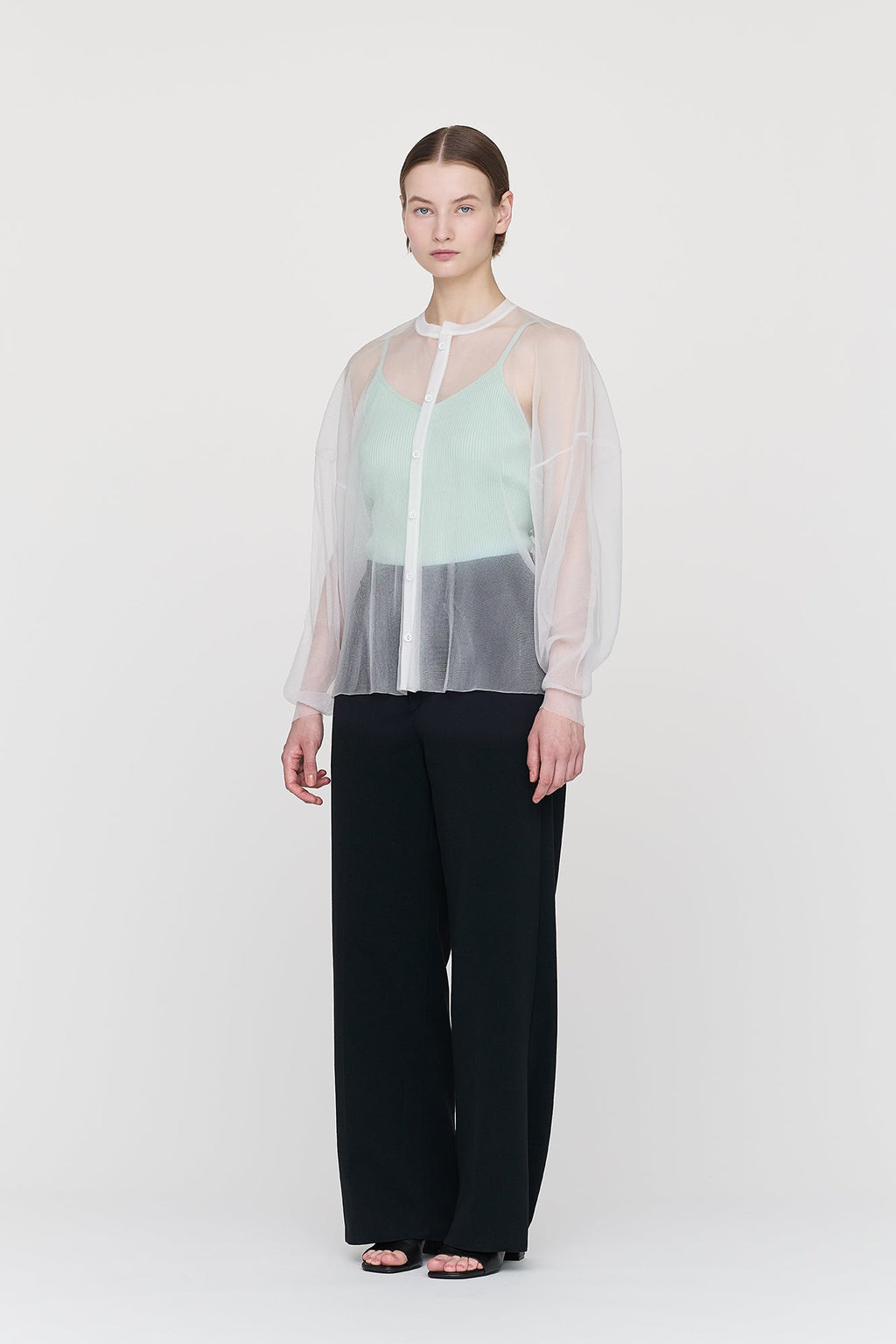 CASCADES LUCENT STAND COLLAR LONG SLEEVE SHIRT