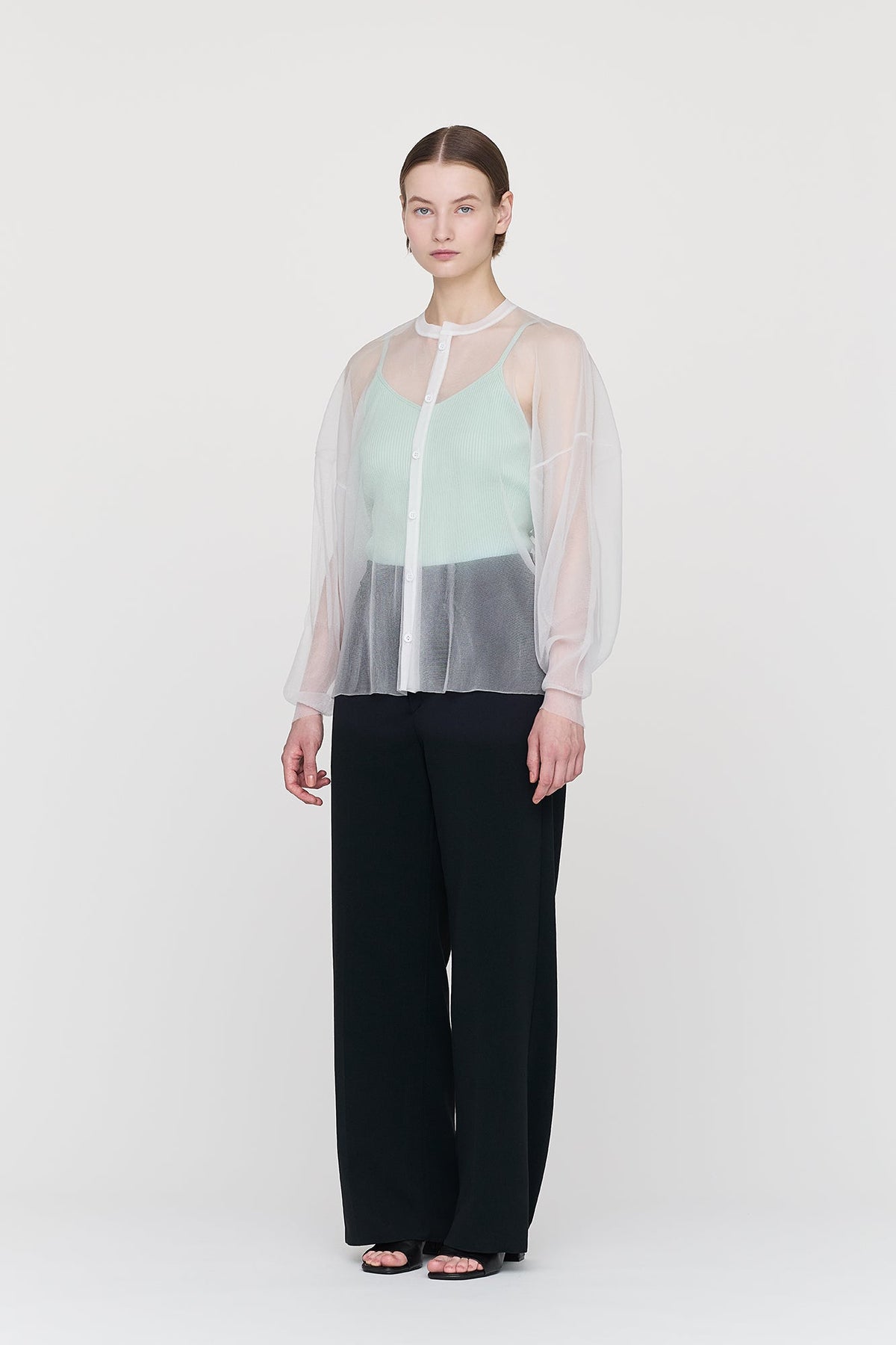 CASCADES LUCENT STAND COLLAR LONG SLEEVE SHIRT