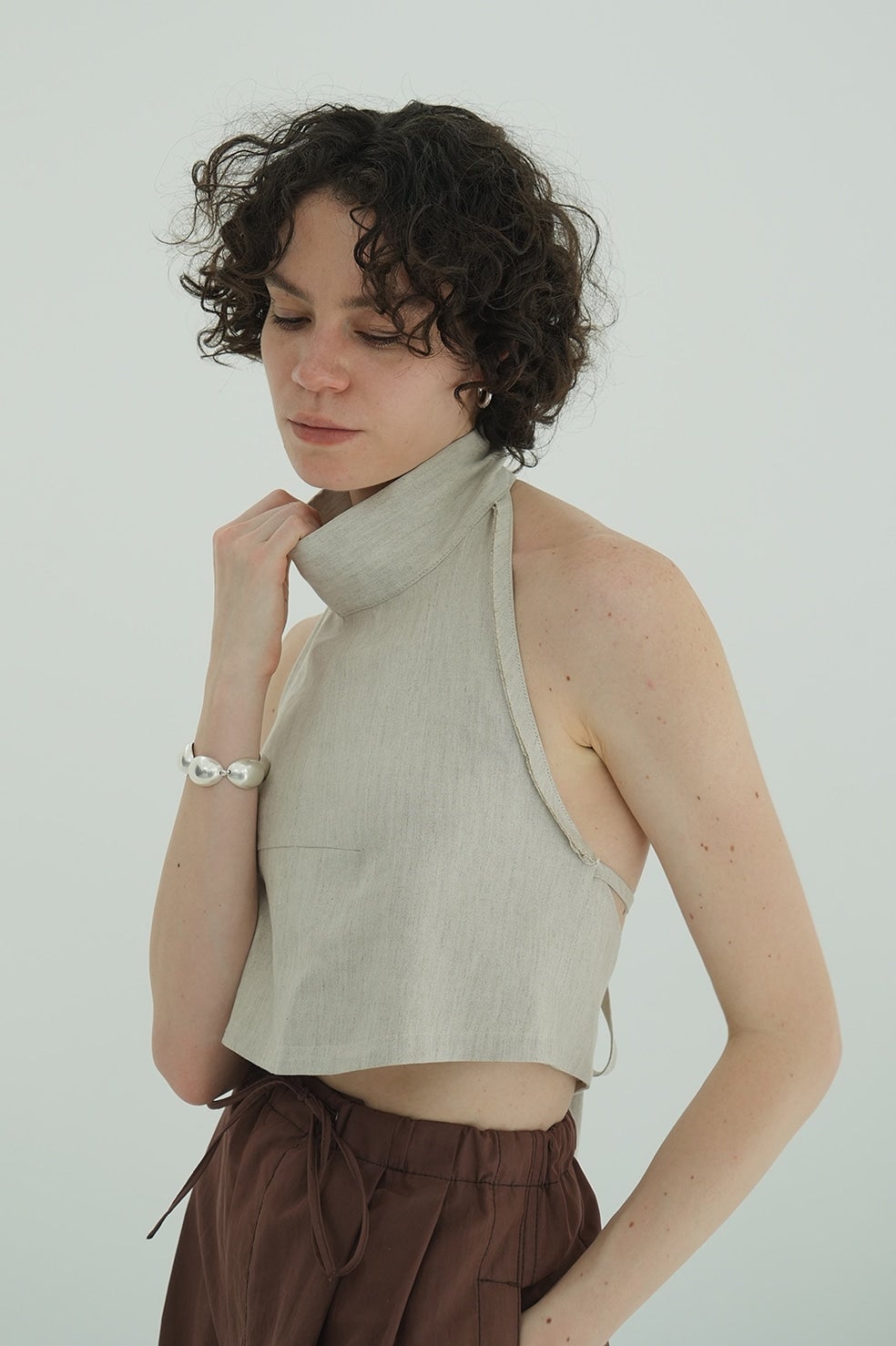 HALTER HIGH NECK CAMISOLE TOPS