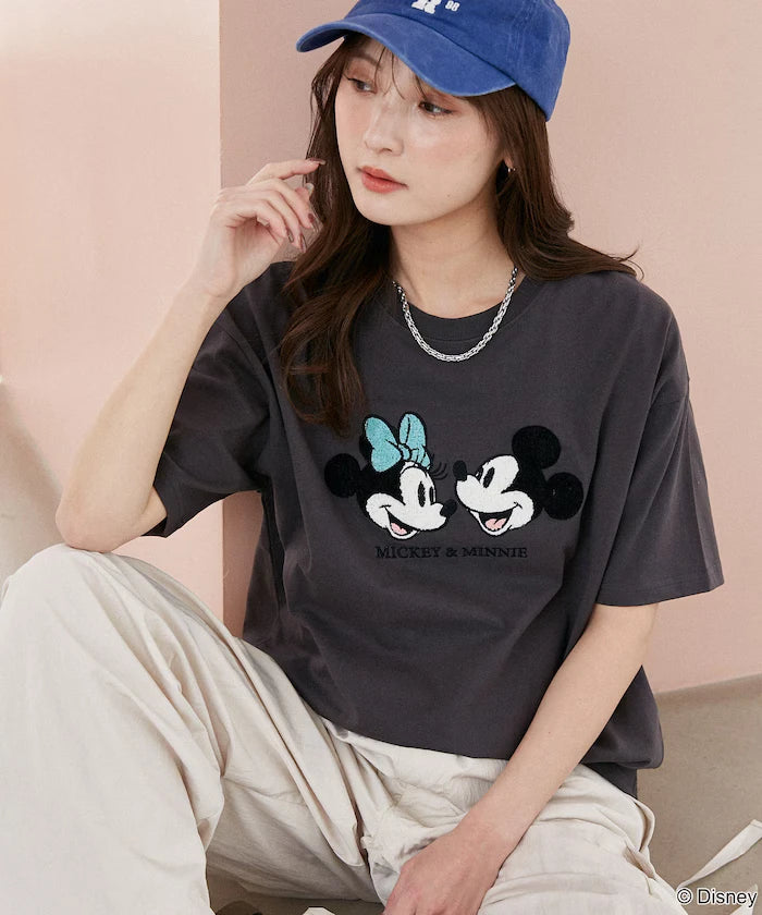 Mickey Mouse & Minnie Mouse/Mickey Mouse & Minnie Mouse/Sagara Embroidery T-Shirt Limited Edition