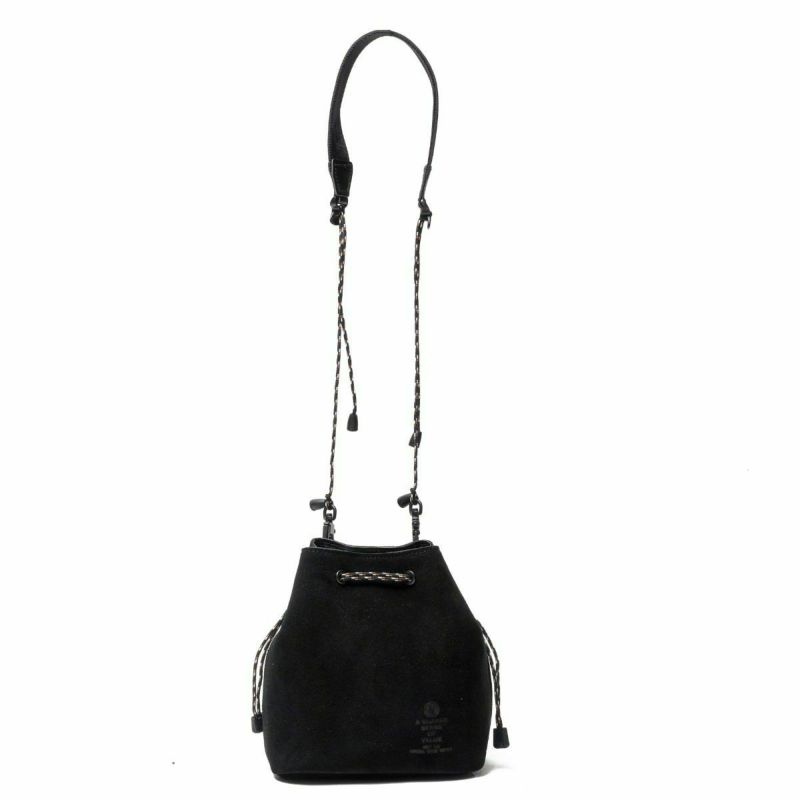 WATER PROOF SUEDE MINI DROW STRING SHOULDER/BLACK