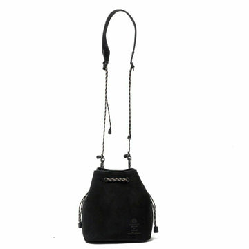 WATER PROOF SUEDE MINI DROW STRING SHOULDER/BLACK