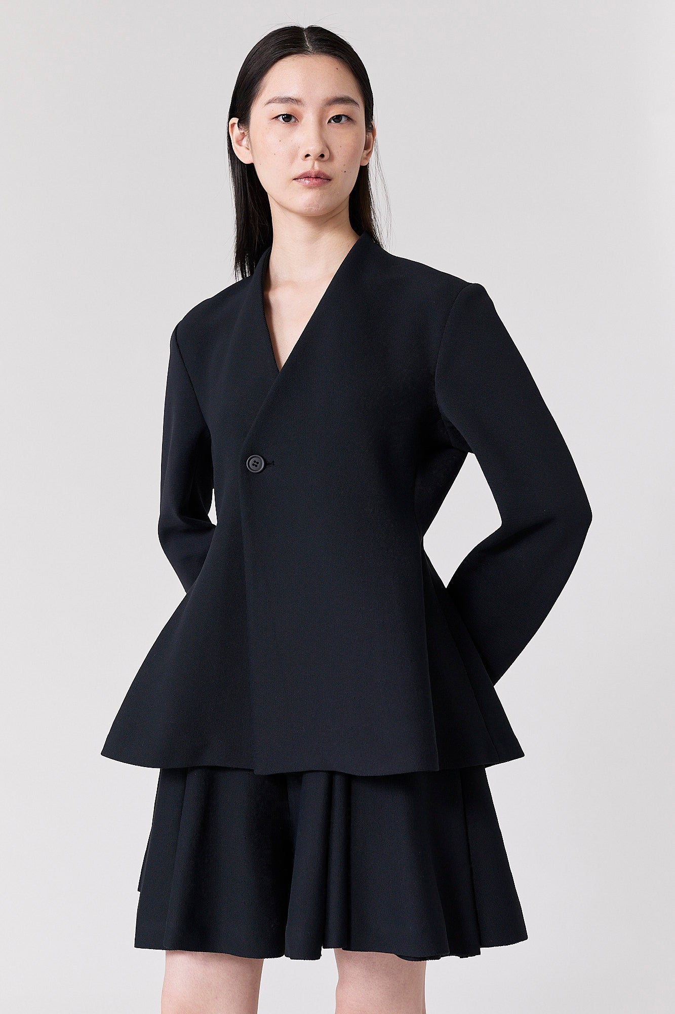 MILAN COLLARLESS FLARE JACKET