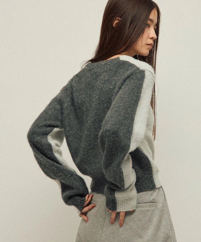 Alpaca Blend Bicolor Knit Pullover