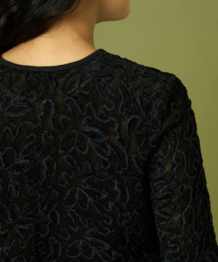 Mesh Velour Top