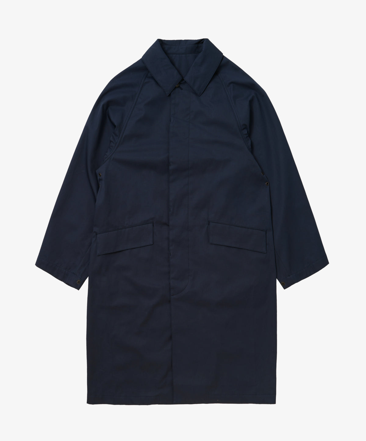 balmacaan coat gabardine navy