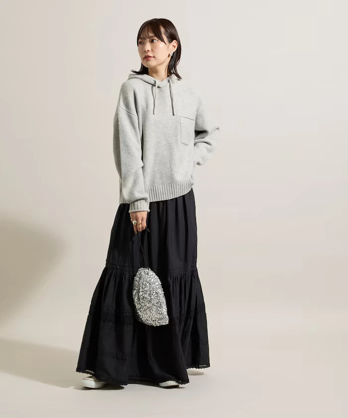Knit hoodie with pockets