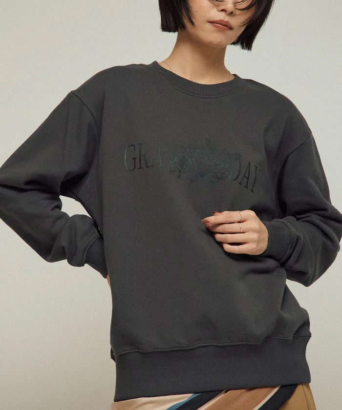 Organic Cotton Animal Logo Print Sweat / CAT / Relaxed Fit / French Terry Sweat