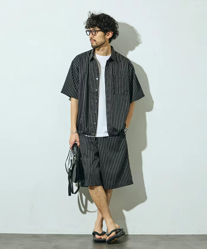 Stripe Easy Wide Shorts / Compatible with Setup