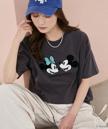 Mickey Mouse & Minnie Mouse/Mickey Mouse & Minnie Mouse/Sagara Embroidery T-Shirt Limited Edition