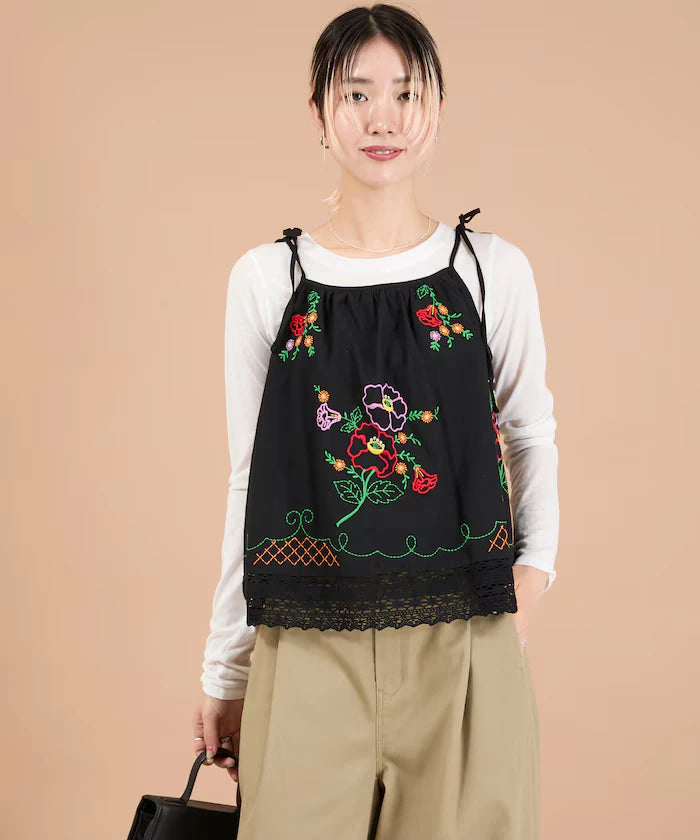 India Shoulder Ribbon Embroidered Remake Style Camisole