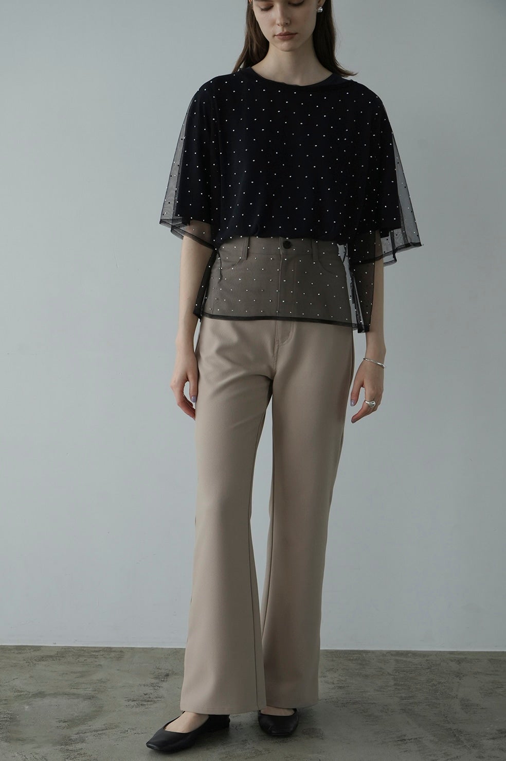 SIDE HOLE BELL BOTTOM PANTS