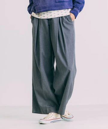 Tuck Wide Slacks Pants