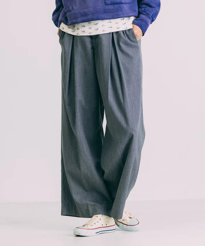 Tuck Wide Slacks Pants