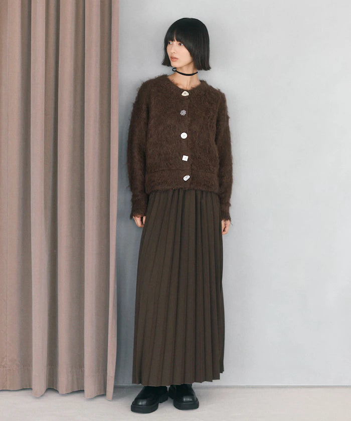 Variation Button Shaggy Knit Cardigan