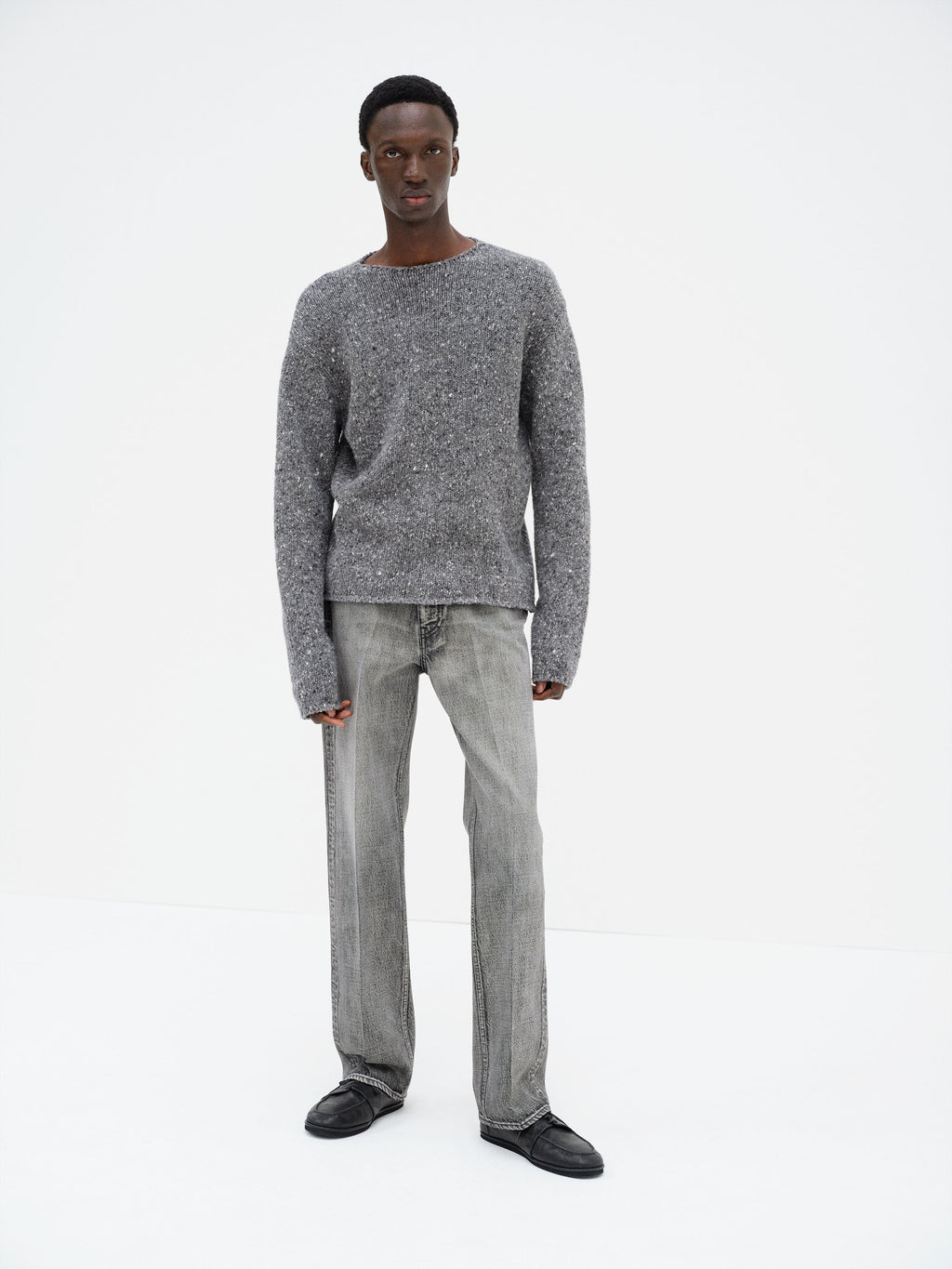 LOW-GAUGE HOMESPUN TWEED KNIT P/O