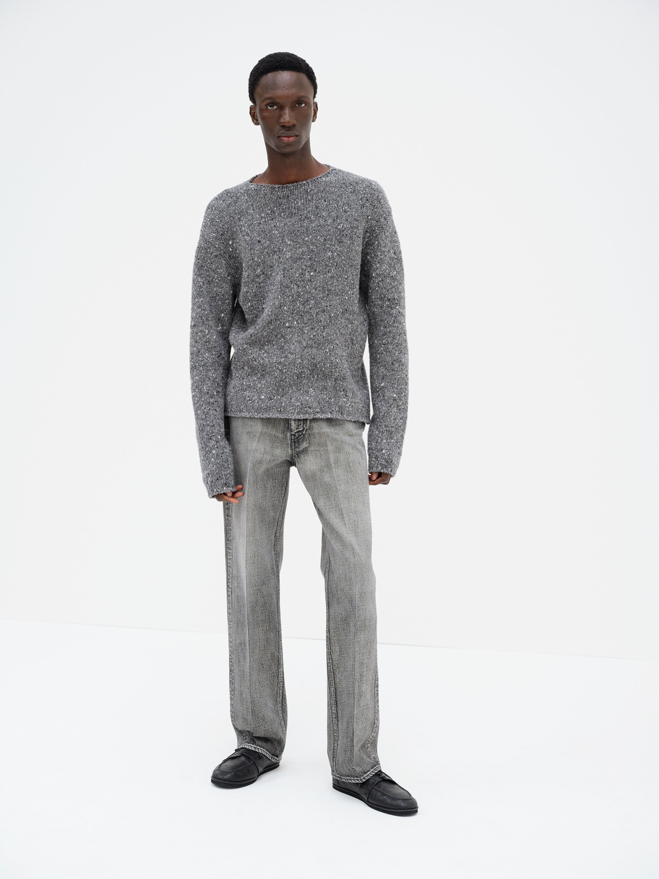 LOW-GAUGE HOMESPUN TWEED KNIT P/O