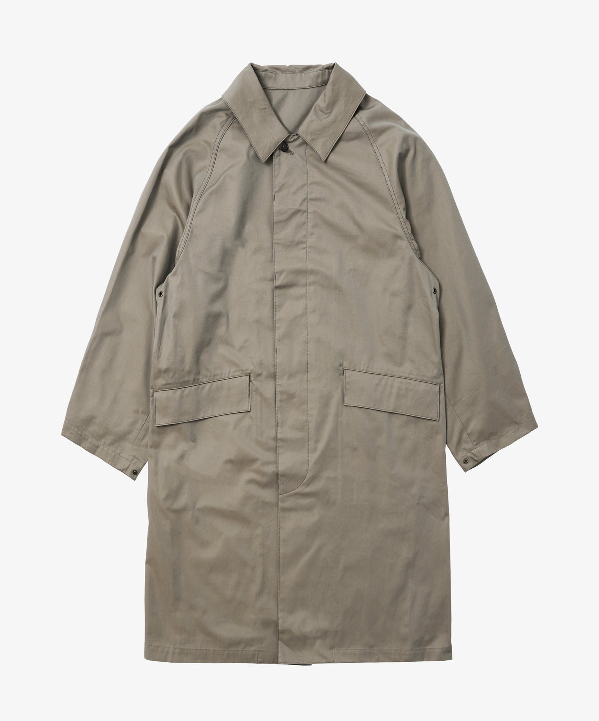 balmacaan coat gabardine iridescent green