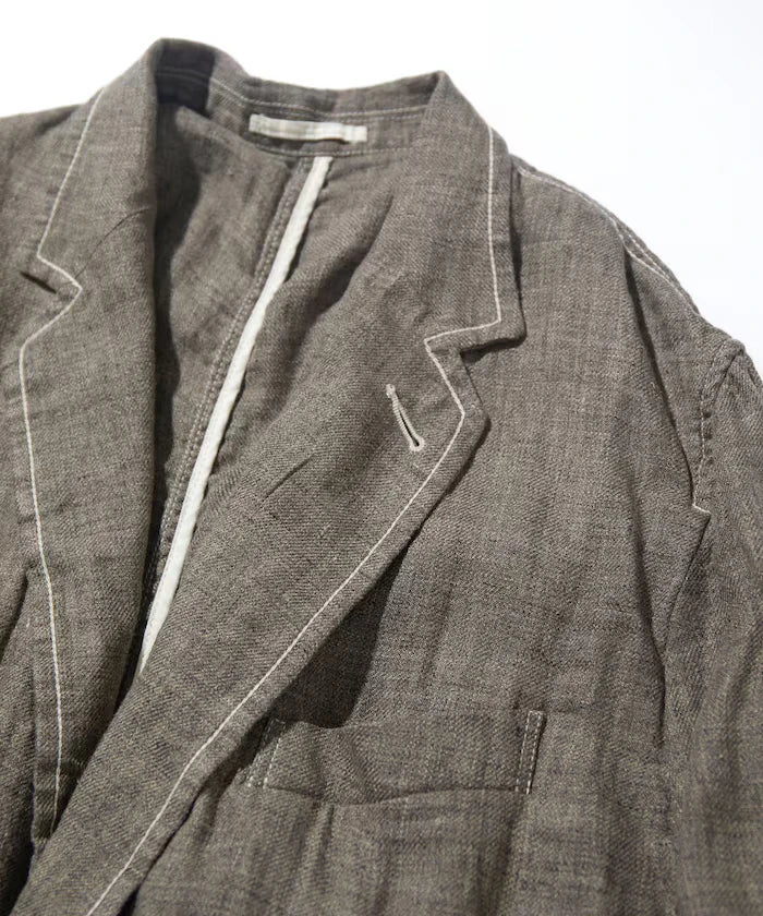 French Linen Tweed Tailored Jacket