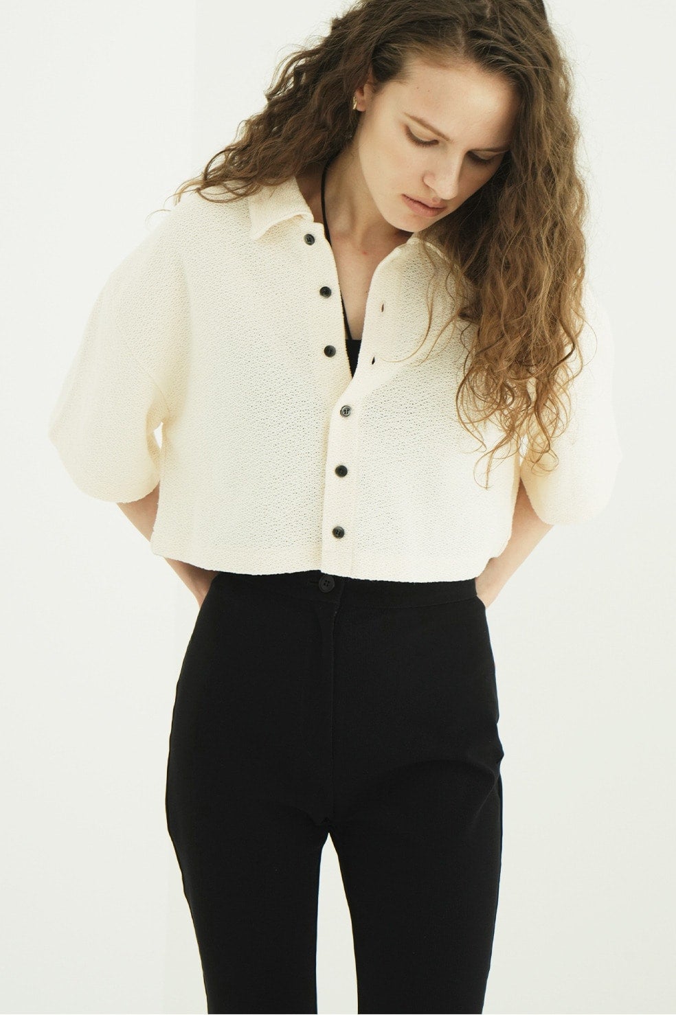 CRISP CROPPED POLO TOPS
