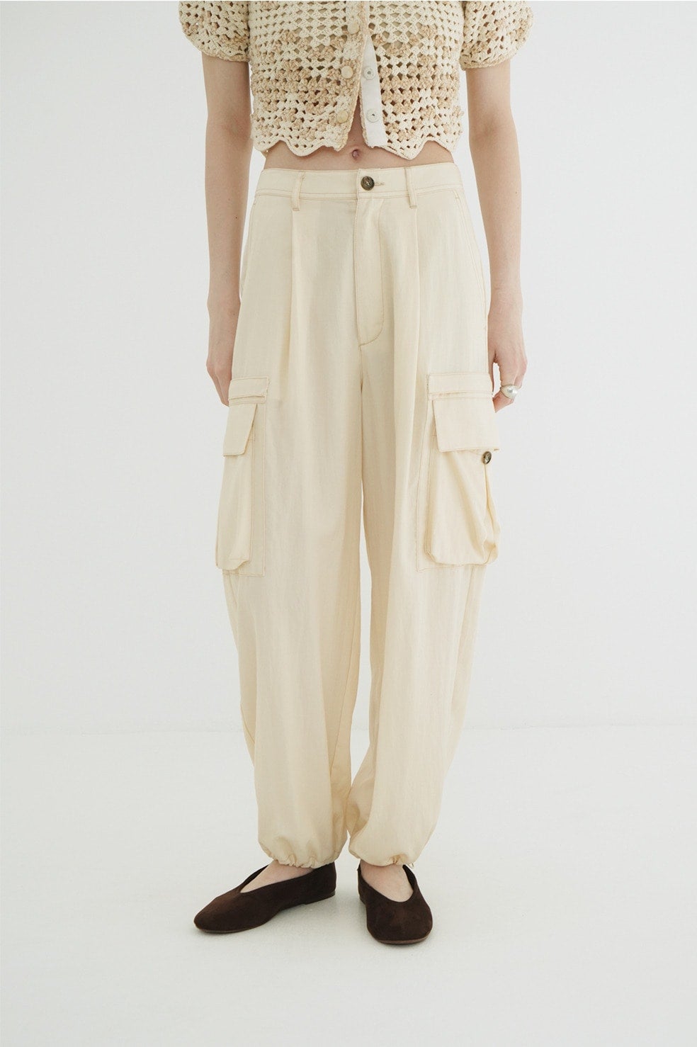 LOW WAIST POCKET CARGO PANTS