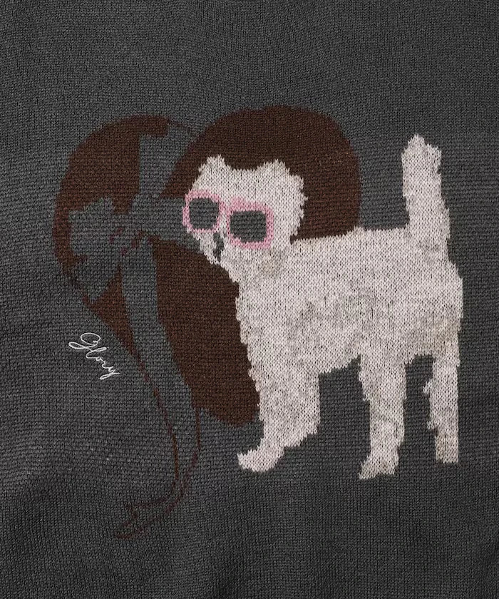 Sweat-like Animal Jacquard Knit