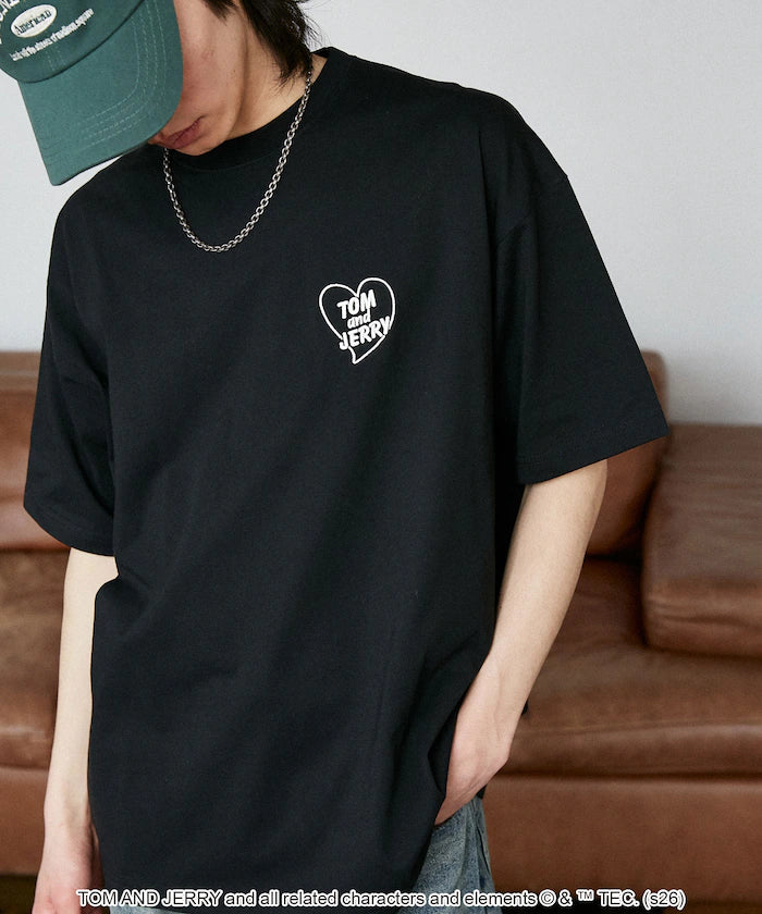 <Functional Material> TOM AND JERRY Heart Graphic T-Shirt Limited Edition