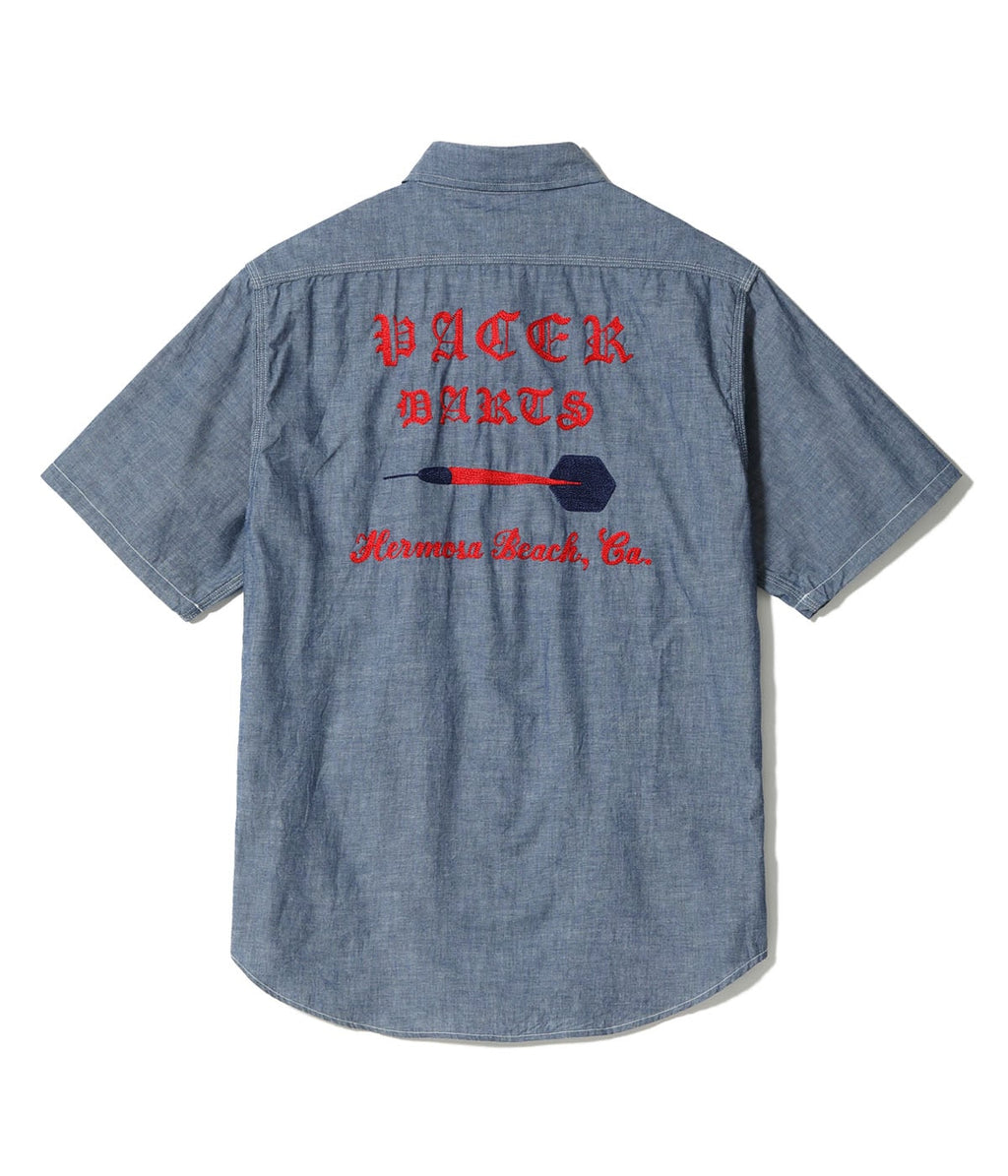 Chambray Work Shirt with Chain Embroidered