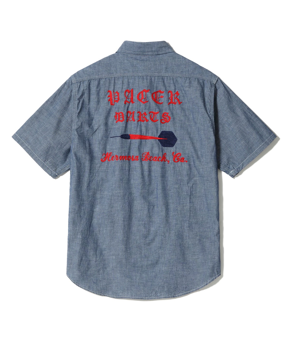 Chambray Work Shirt with Chain Embroidered