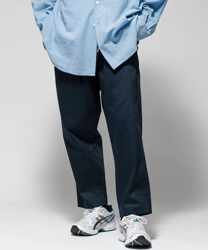 Wide Silhouette Drawstring Chino Pants / Tapered Silhouette Easy Chino Pants