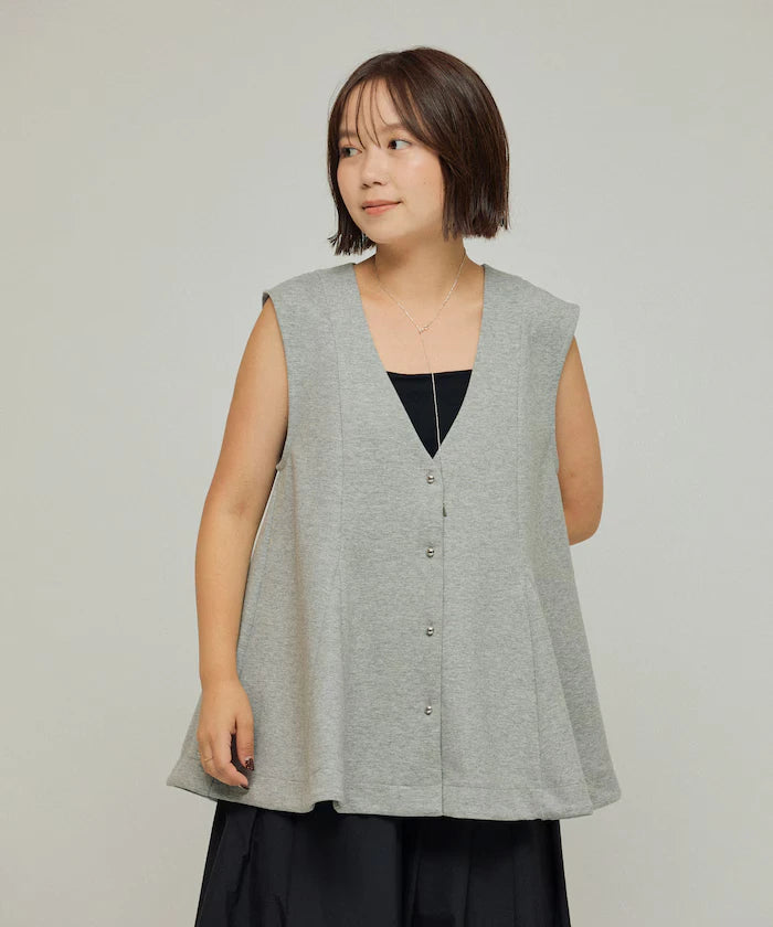 Peplum Silhouette V-Neck Gilet / Vest