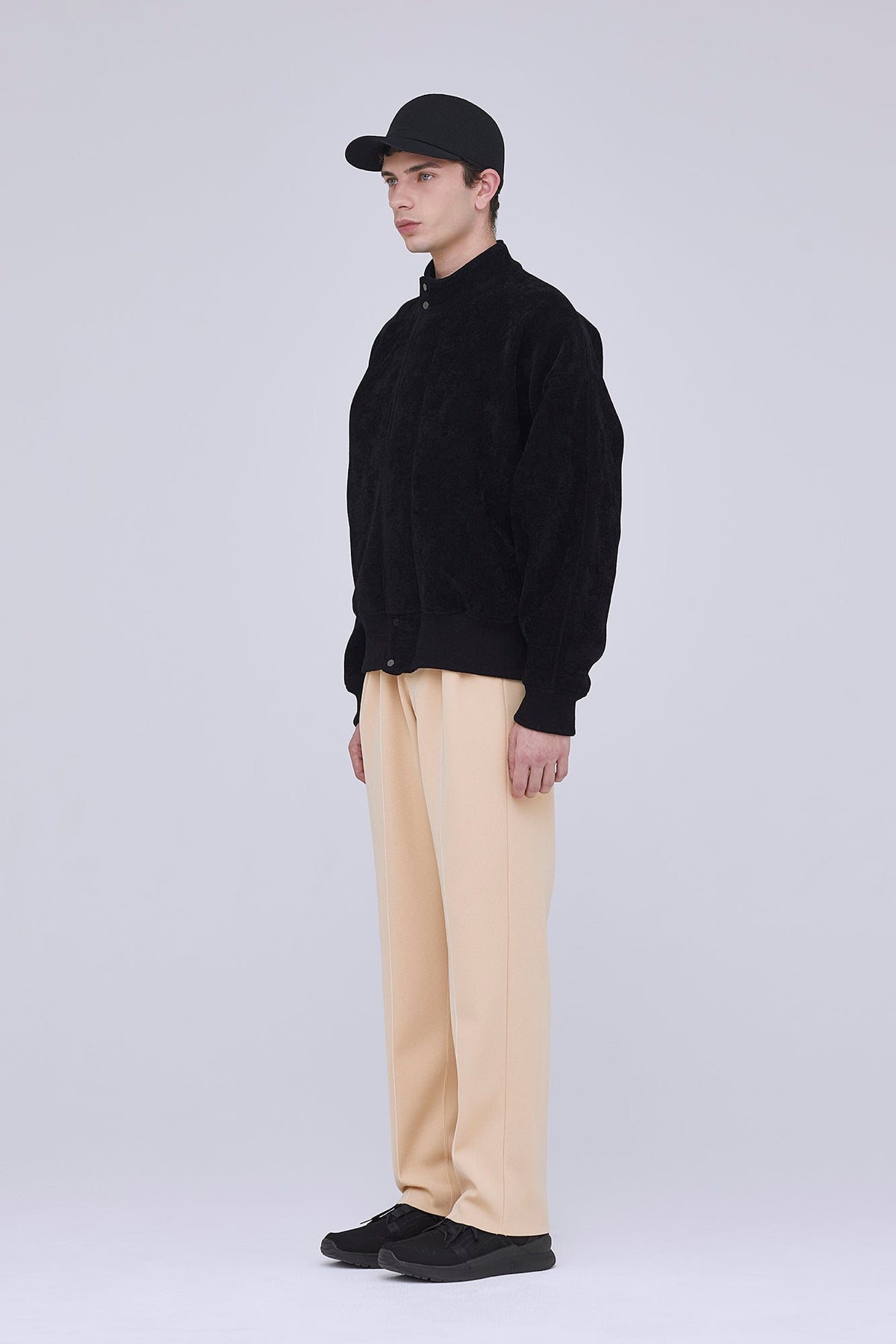 MILAN RIB VELVET STAND-UP COLLAR ZIP BLOUSON