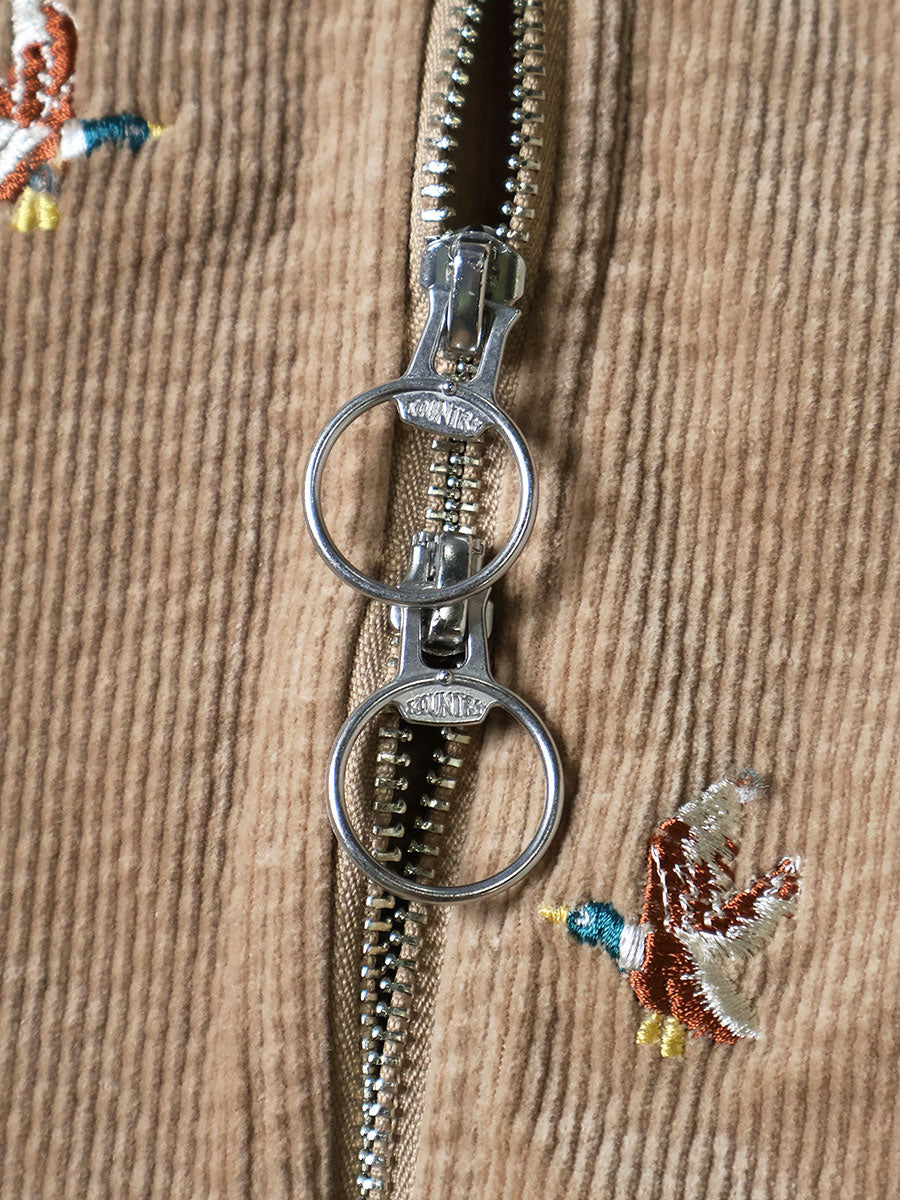 11W Stretch Corduroy Duck Embroidery Track JKT（...