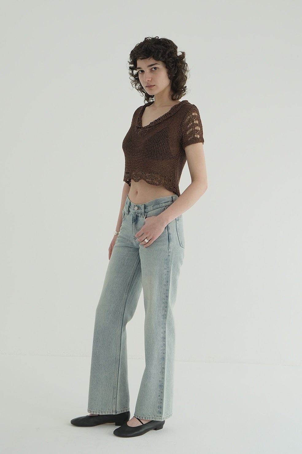 CROPPED CROCHET KNIT TOPS