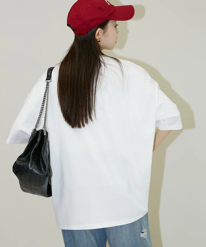 Big T-shirt with Pearl and Sagara Embroidery - Limited Edition