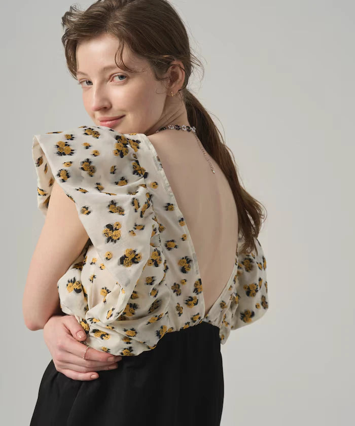 2WAY Flower Sheer Jacquard Docking All-in-One