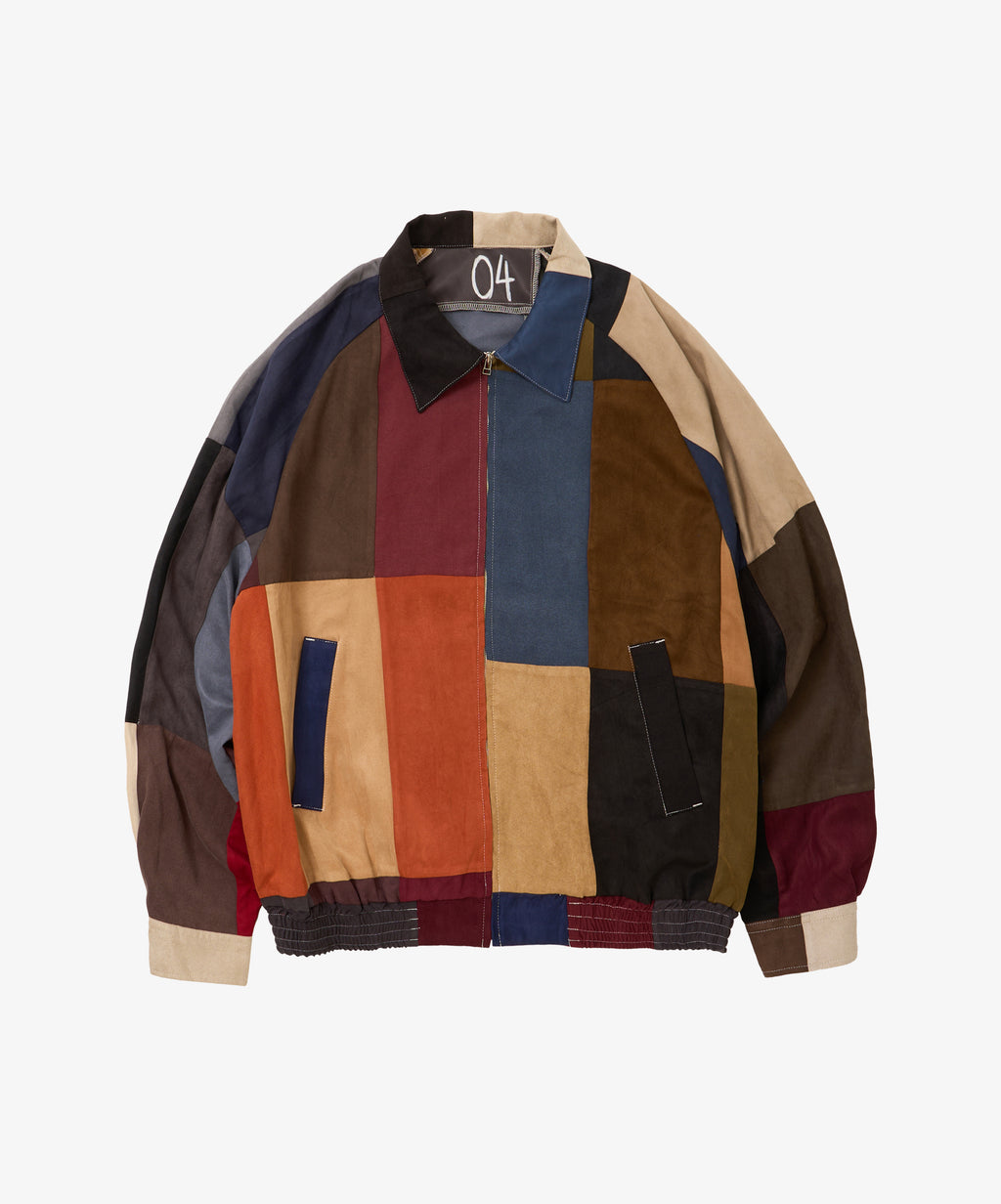 zip blouson faux suede four
