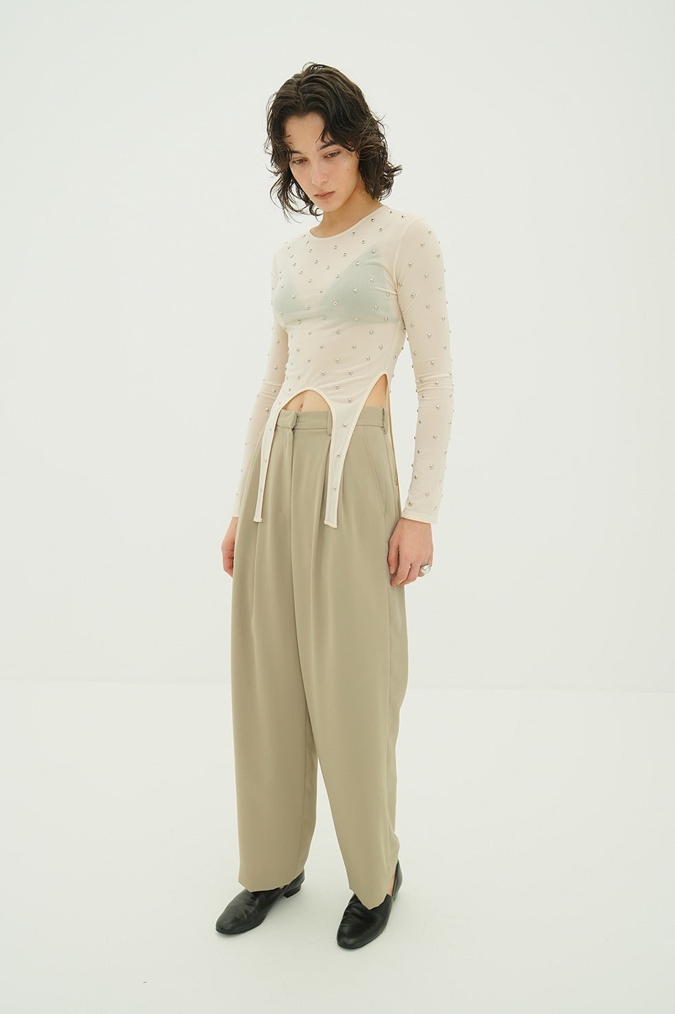 STUDDED BIJOU SHEER TOPS