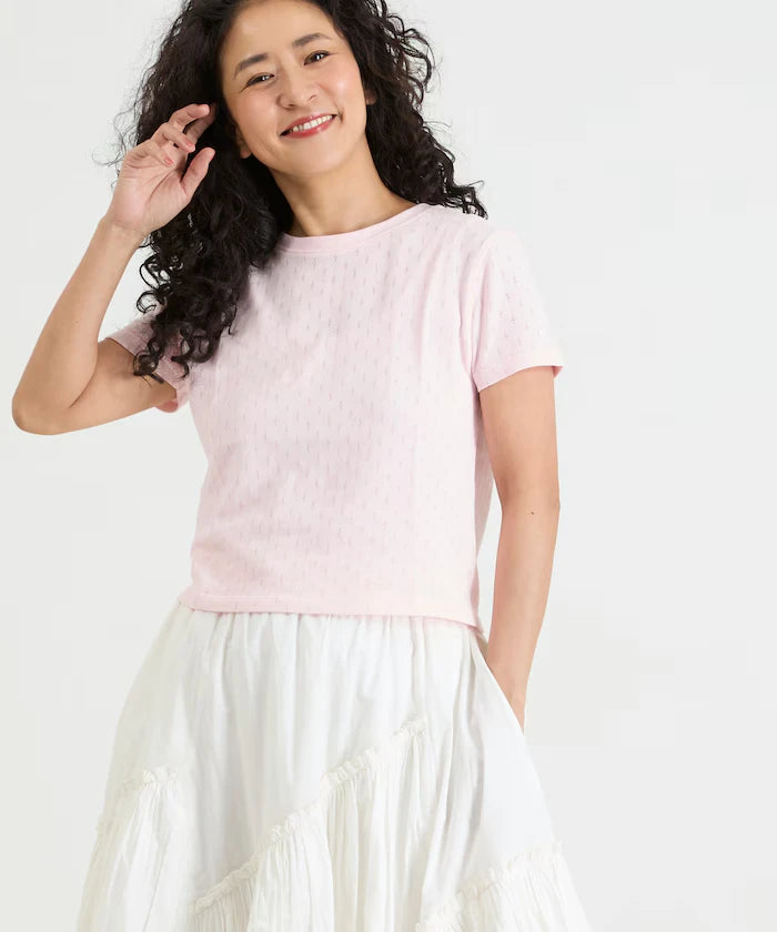 Eyelet Mini Sweat Short Sleeve T-Shirt